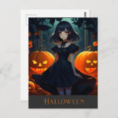 HALLOWEEN DONKERE VAMPIER PRINSES BRIEFKAART (Voorkant / Achterkant)