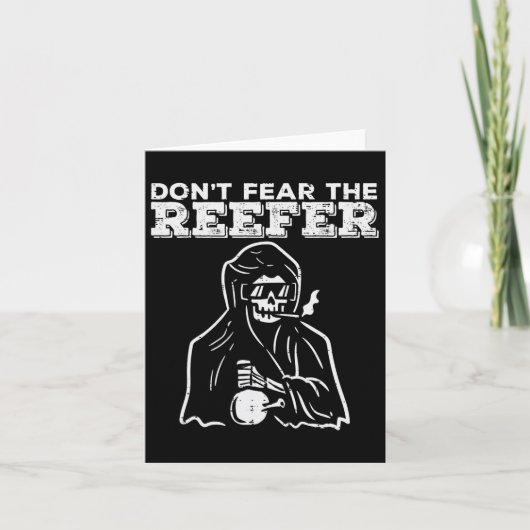 Halloween Dont Fear Reefer Grim Reaper Funny Costu Kaart (Voorkant)