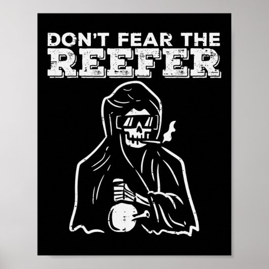 Halloween Dont Fear Reefer Grim Reaper Funny Costu Poster (Voorkant)