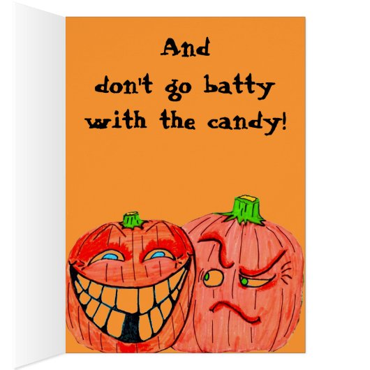 HALLOWEEN DON'T GO BATTY grap kaart (Binnen (Rechts))