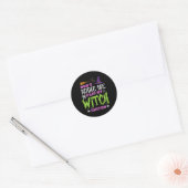 Halloween Dont Make Me Flip Witch Switch Grappige  Ronde Sticker (Envelop)