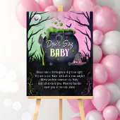 Halloween Don't Say Baby Baby Shower Game Sign Poster