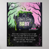 Halloween Don't Say Baby Baby Shower Game Sign Poster (Voorkant)