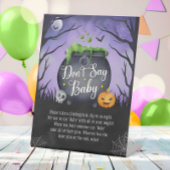 Halloween "Don't Say Baby" Baby shower Game Sign Reclamebord Met Voetstuk