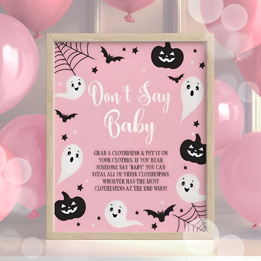 Halloween "Don't Say Baby" Baby shower Poster teke