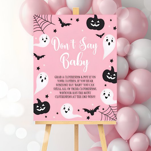 Halloween "Don't Say Baby" Baby shower Poster teke