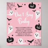 Halloween "Don't Say Baby" Baby shower Poster teke (Voorkant)
