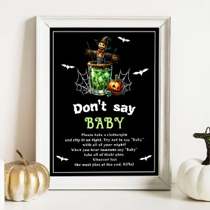 Halloween "Don't Say Baby" Baby shower spel Poster