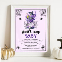 Halloween "Don't Say Baby" Baby shower spel