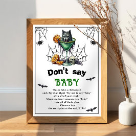 Halloween "Don't Say Baby" Baby shower spel Poster
