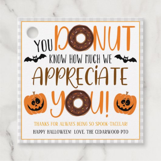 Halloween Donut Gift Label (Voorkant)