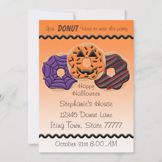 Halloween Donut Verjaardagsfeest Bak 5x7 Kaart (Voorkant)