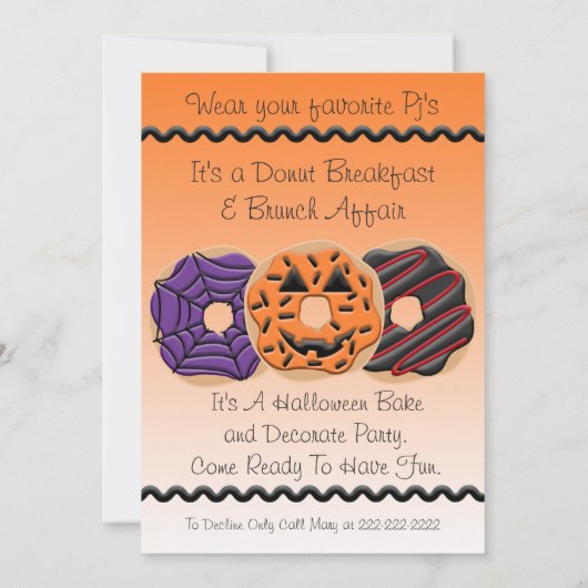 Halloween Donut Verjaardagsfeest Bak 5x7 Kaart (Achterkant)