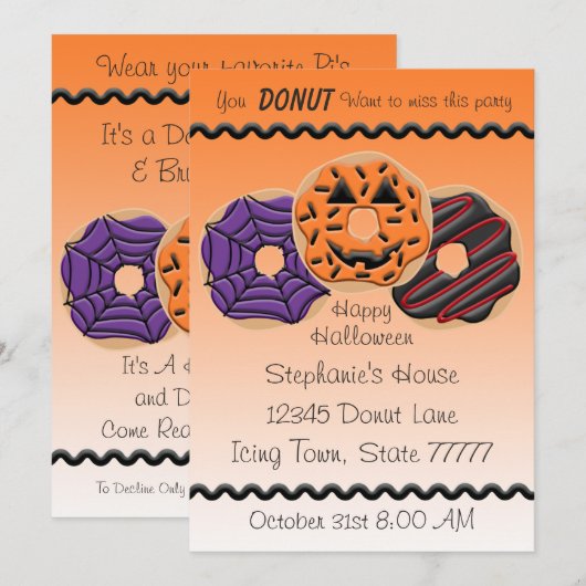 Halloween Donut Verjaardagsfeest Bak 5x7 Kaart (Voorkant / Achterkant)