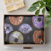 Halloween Donuts Patroon. Enge donut patroon. Tissuepapier (Geschenk)