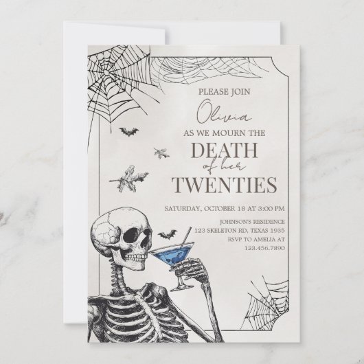 Halloween dood op mijn 20ste verjaardag kaart (Voorkant)