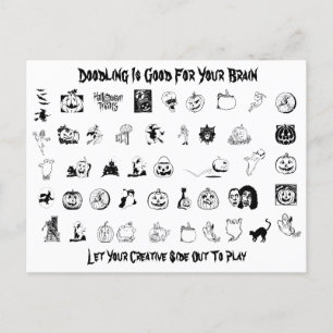 Halloween Doodle Briefkaart