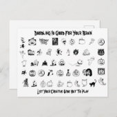 Halloween Doodle Briefkaart (Voorkant / Achterkant)