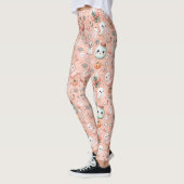 Halloween Doodle Patroon met geesten en pompoenen Leggings (Links)