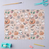 Halloween Doodle Patroon met geesten en pompoenen  Tissuepapier (Craft)