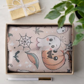Halloween Doodle Patroon met geesten en pompoenen  Tissuepapier (Geschenk)