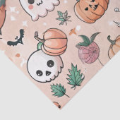 Halloween Doodle Patroon met geesten en pompoenen  Tissuepapier (Detail)