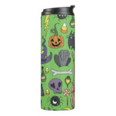 Halloween Doodle: Schattige naadloos concept Thermosbeker (Gedraaid links)
