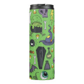 Halloween Doodle: Schattige naadloos concept Thermosbeker (Achterkant)
