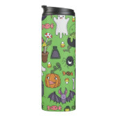 Halloween Doodle: Schattige naadloos concept Thermosbeker (Geroteerd rechts)