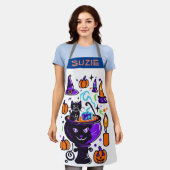 Halloween Doodle Schort - Schattigee Spooky Cookin (Gedragen)