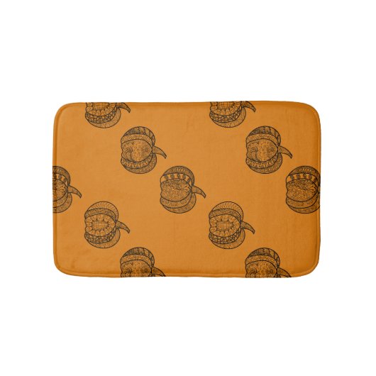 Halloween doodles boho mandala pompoenen Herfst Badmat (Voorkant)