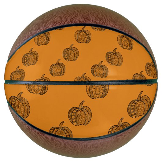 Halloween doodles boho mandala pompoenen Herfst Basketbal (Voorkant)