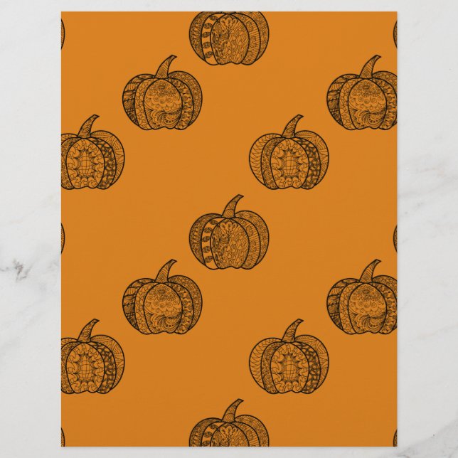 Halloween doodles boho mandala pompoenen Herfst Briefhoofd (Voorkant)