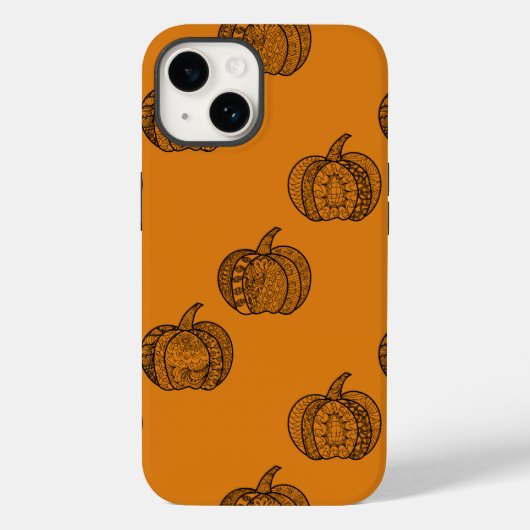 Halloween doodles boho mandala pompoenen Herfst Case-Mate iPhone Case (Achterkant)