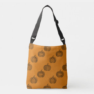 Halloween doodles boho mandala pompoenen Herfst Crossbody Tas