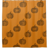 Halloween doodles boho mandala pompoenen Herfst Douchegordijn (Voorkant)