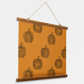 Halloween doodles boho mandala pompoenen Herfst Hangend Wandkleed (Gebogen)