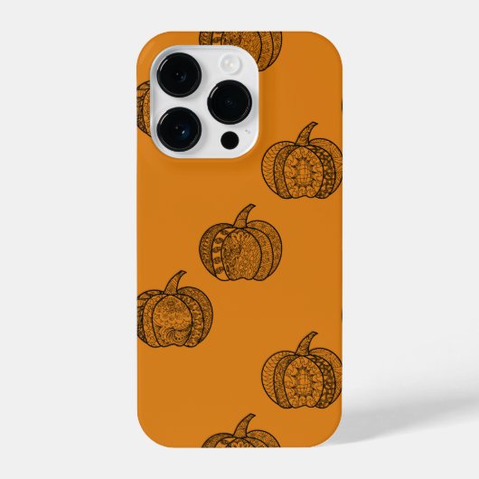 Halloween doodles boho mandala pompoenen Herfst iPhone Hoesje (Achterkant)