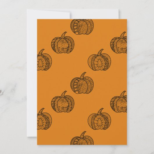 Halloween doodles boho mandala pompoenen Herfst Kaart (Voorkant)
