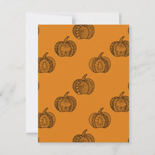 Halloween doodles boho mandala pompoenen Herfst Kaart (Voorkant)