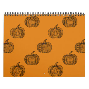 Halloween doodles boho mandala pompoenen Herfst Kalender