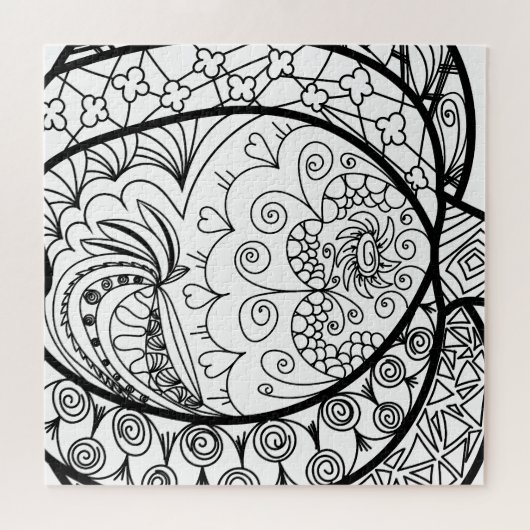 Halloween doodles boho mandala pompoenen Herfst Legpuzzel (Horizontaal)