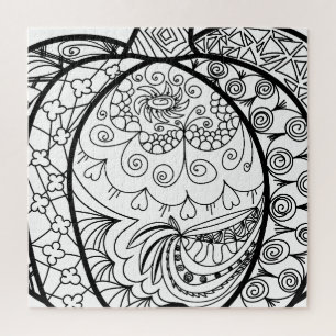 Halloween doodles boho mandala pompoenen Herfst Legpuzzel