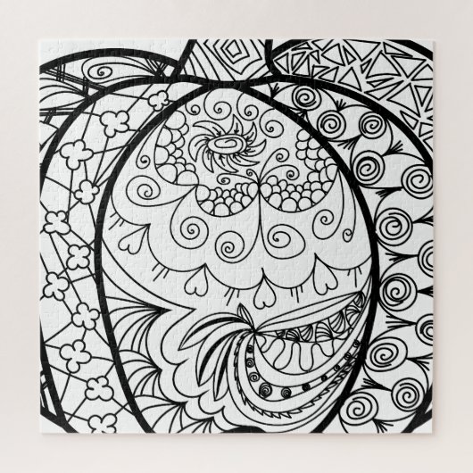 Halloween doodles boho mandala pompoenen Herfst Legpuzzel (Verticaal)