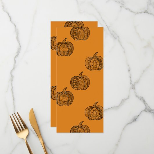 Halloween doodles boho mandala pompoenen Herfst Menu (Voorkant / Achterkant in situ)