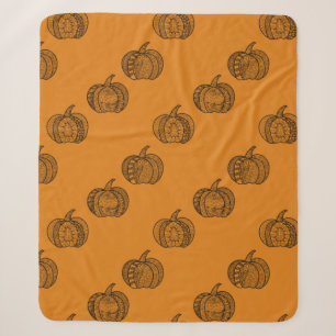 Halloween doodles boho mandala pompoenen Herfst Sherpa Deken