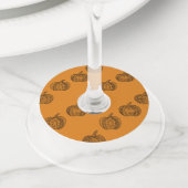 Halloween doodles boho mandala pompoenen Herfst Wijnglaslabel (Dichtbij)