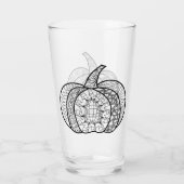 Halloween doodles boho zentangles pompoenen Herfst Glas (Achterkant)