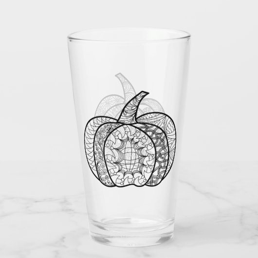 Halloween doodles boho zentangles pompoenen Herfst Glas (Achterkant)