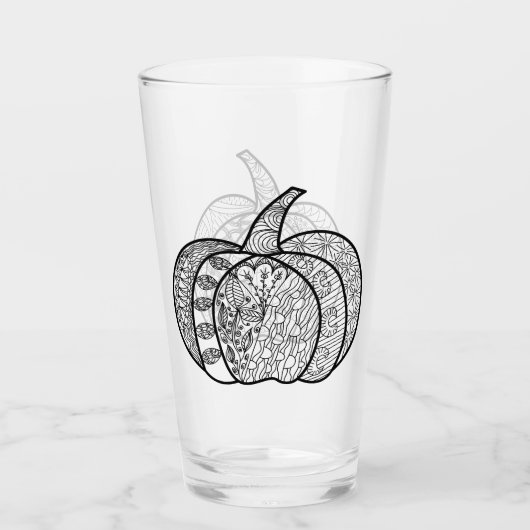 Halloween doodles boho zentangles pompoenen Herfst Glas (Voorkant)